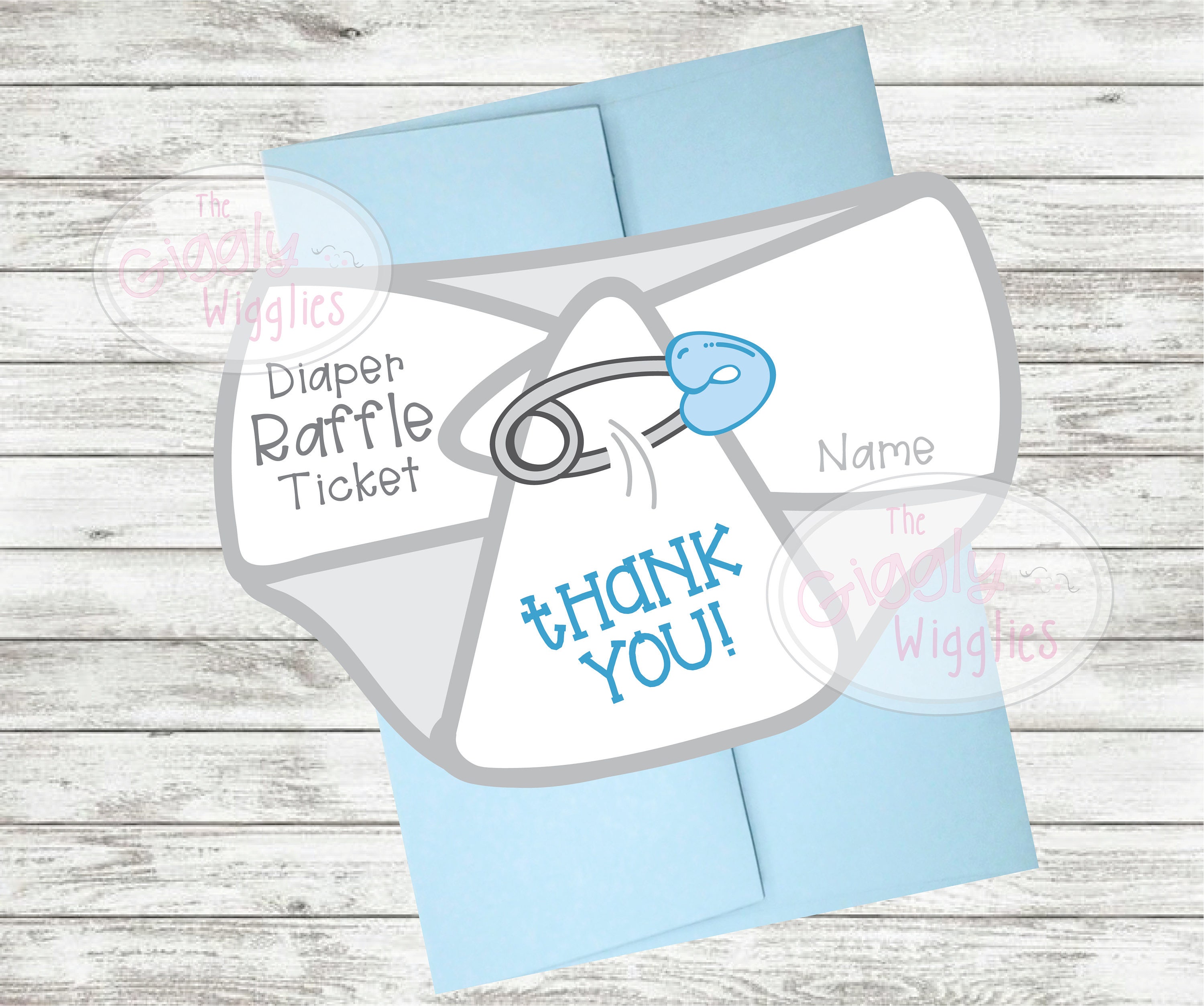 Azbuk Ocean World Diaper Raffle Game Set | 50 Tickets & Storage Box | Baby Shower Party Game & Decorations