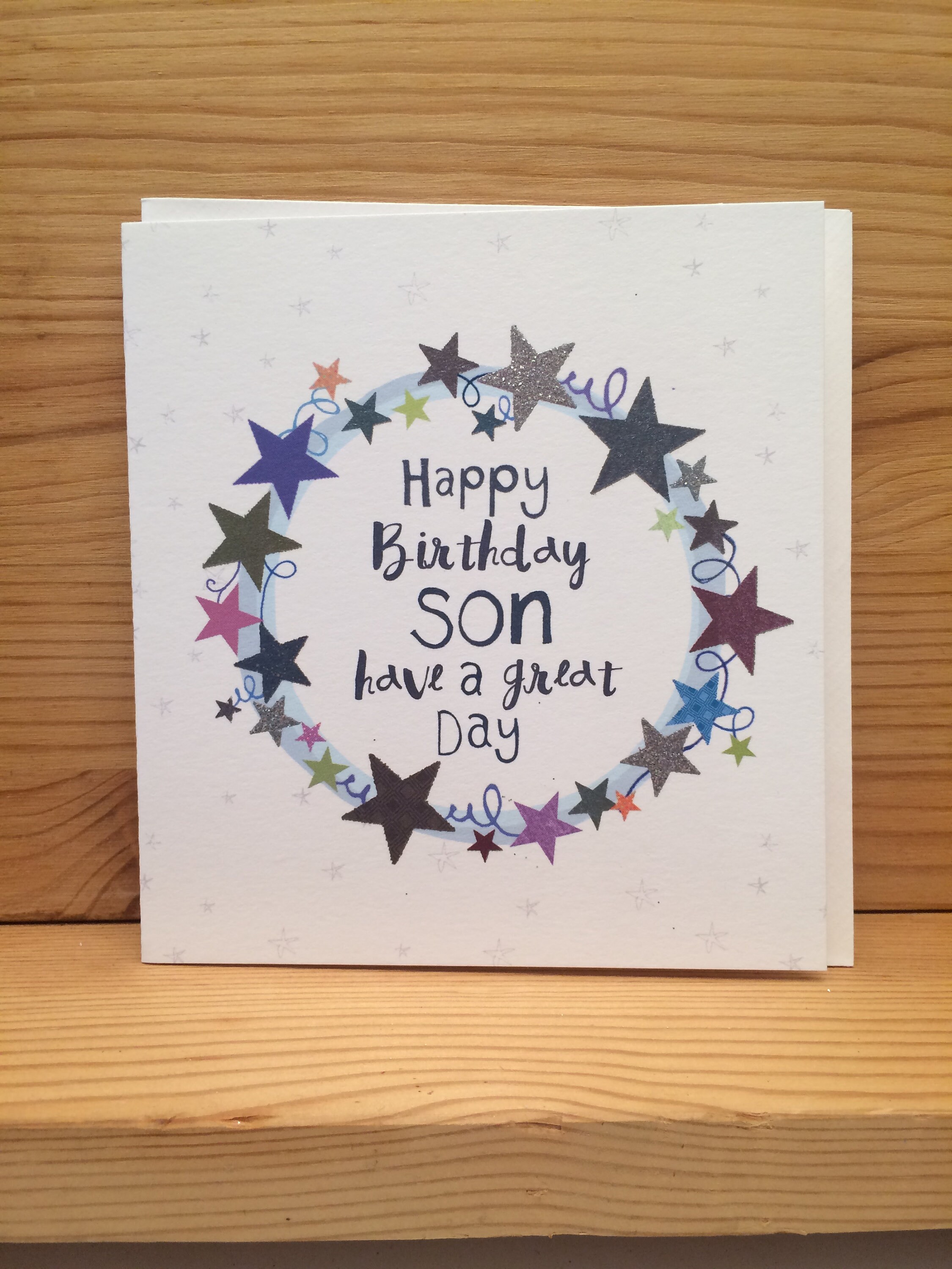 Son Birthday Cardbirthday Son Cardstars blue Son Greetings Etsy UK