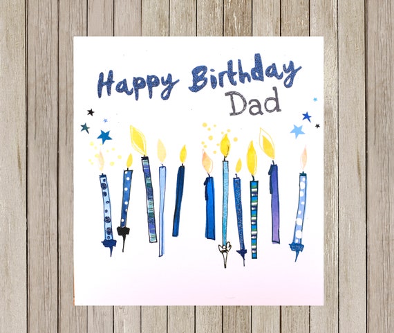 Papa Geburtstagskarte Geburtstag Papa Karte Kerzen Blau Etsy