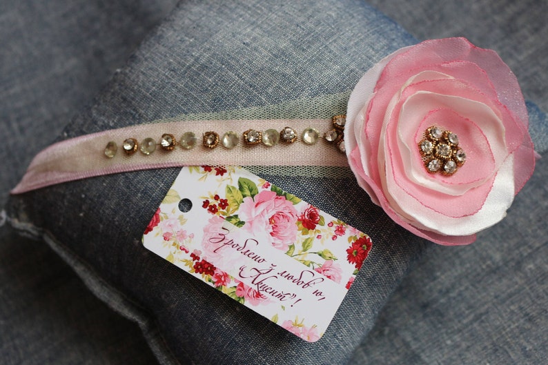 Baby Headbands and hats Newborn Hats For Girls Pink Flower Headband Infant Headband Pale Pink Headband Light Pink Headband Flower Girl