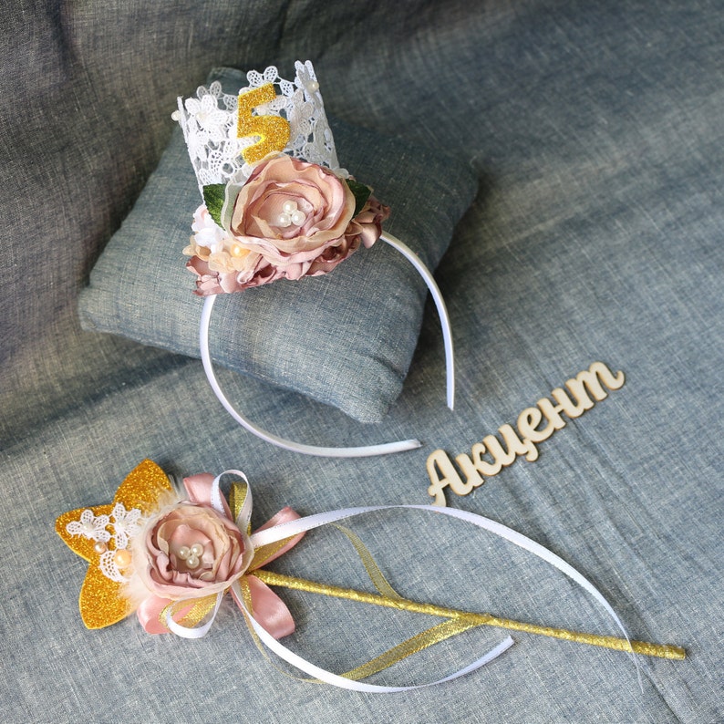 Baby Flower Crown Birthday Crown Baby Crown of lace 1st birthday Princess Crown Baby Girl Crown Flower Girl Crown Mini Crown Headband Crown