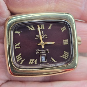 Seltener Fund Vintage 1960er 1970er Mid Century Omega Omega Geneve Dynamische Automatik Herrenuhr Superb Killer Tiefrot bordeauxrot TV Zifferblatt WATCH VIDEO