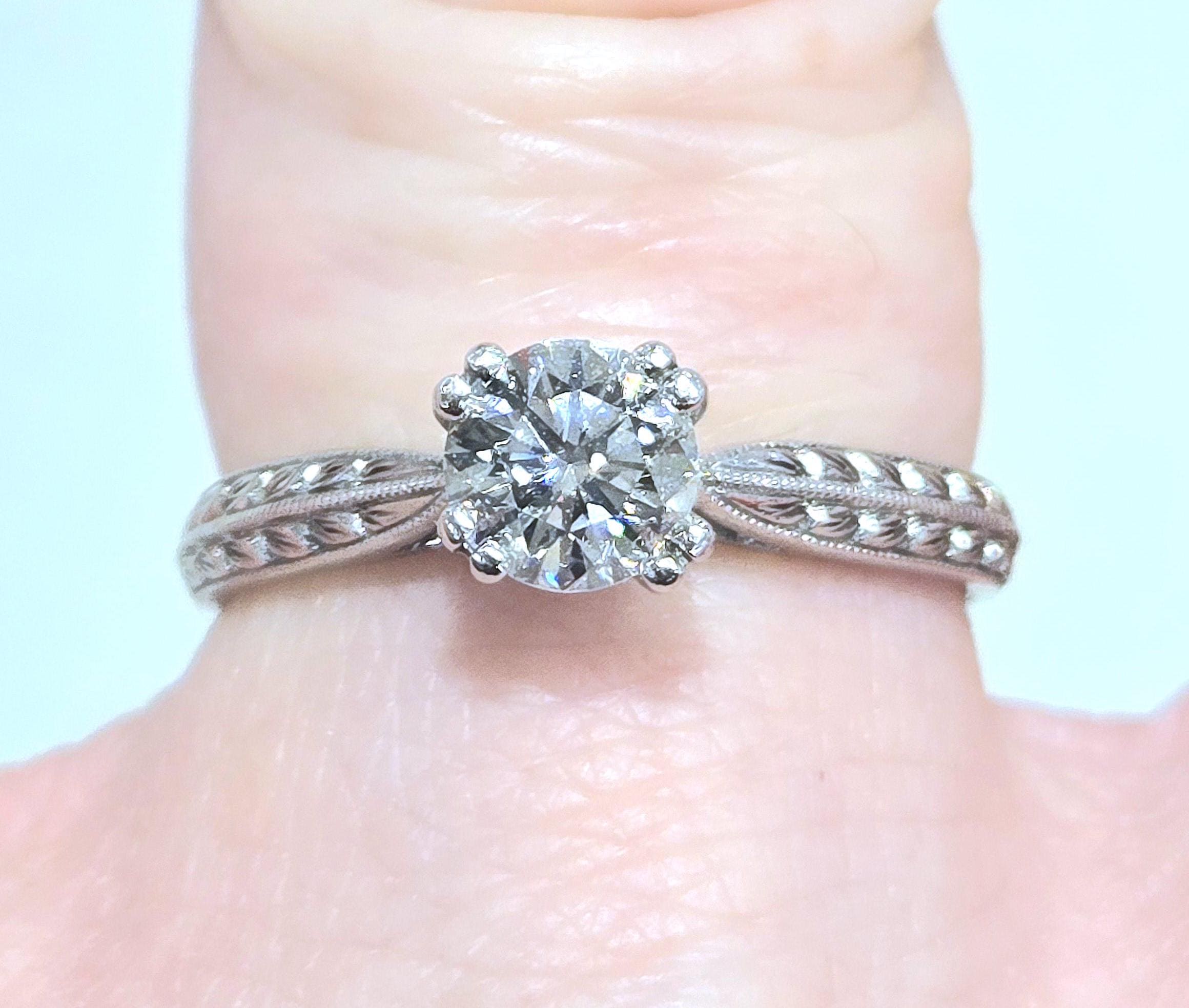 Estate Spectacular Designer Platinum Art Deco Style Ladies Natural