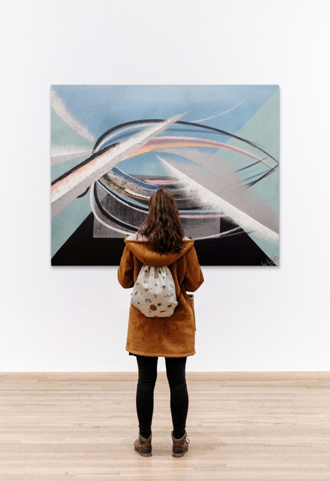 Vintage 1980s Huge Lee Reynolds Signed Retro Abstract