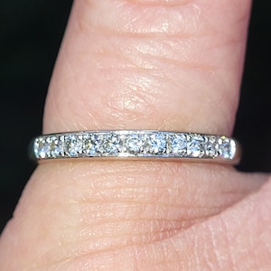 Superbe bague classique en or blanc 18 carats de style Art déco, sertie de pavés de diamants étincelants pour dames, bague de fiançailles pour mariage VOIR LA VIDÉO