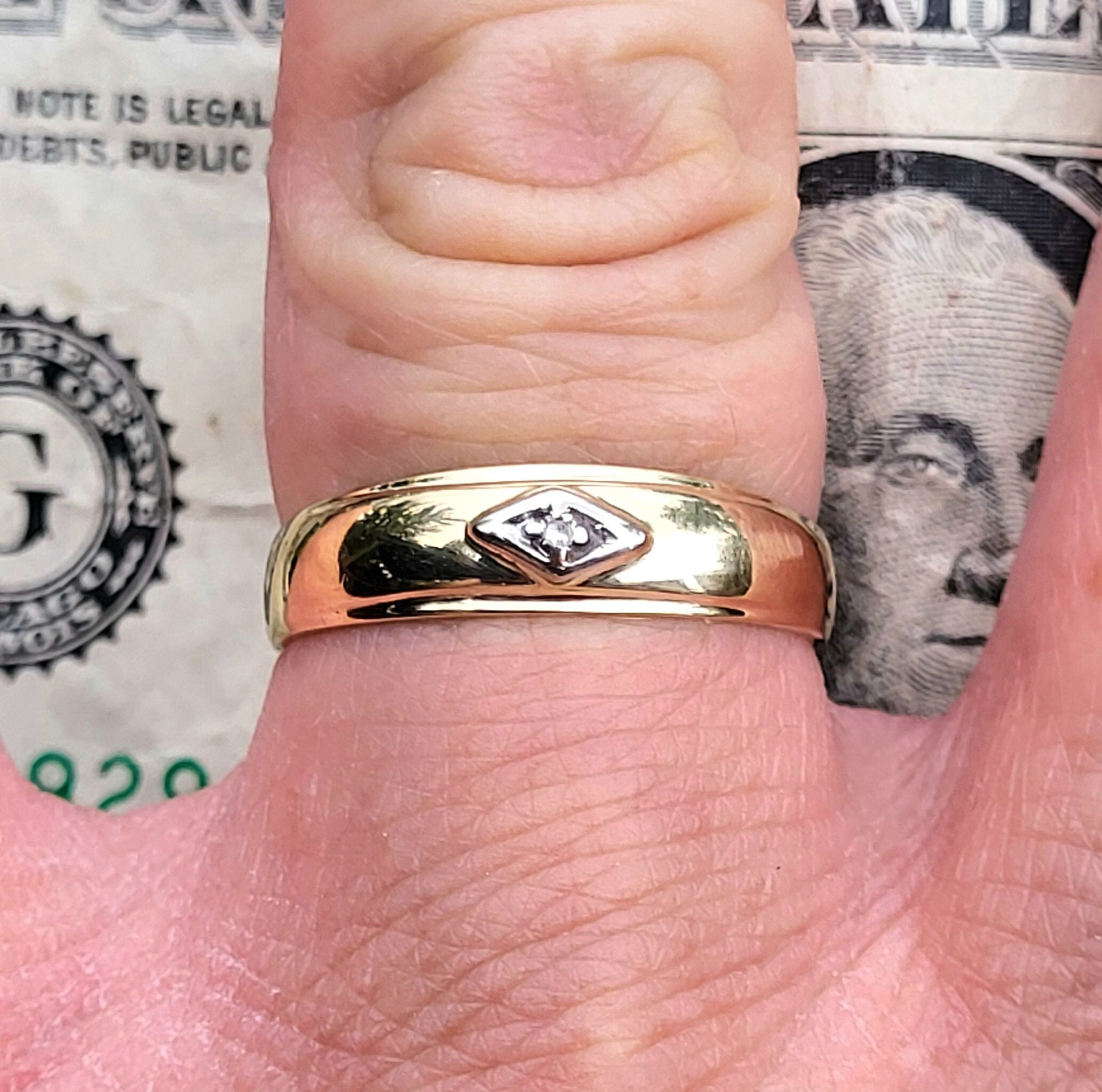 ヴィンテージ風オレンジファセットカットリング18K アンティーク 18Kゴールド ジプシーセット ダイアモンドリング