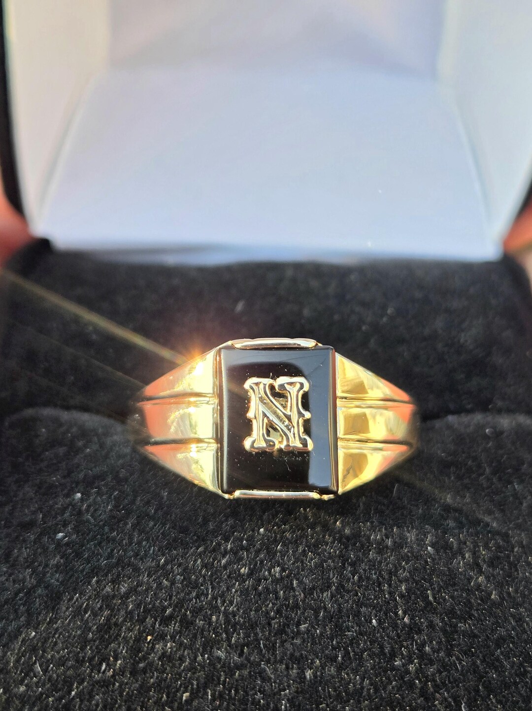 Killer Stunning Art Deco Style Superb 10k Yellow Gold Mens Ladies ...