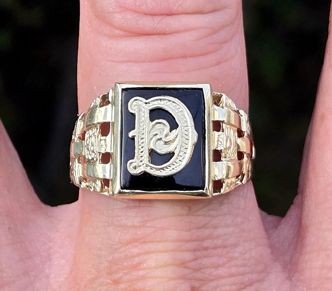 1970年代のヴィンテージ10Kイエローゴールド製メンズ・レディース用