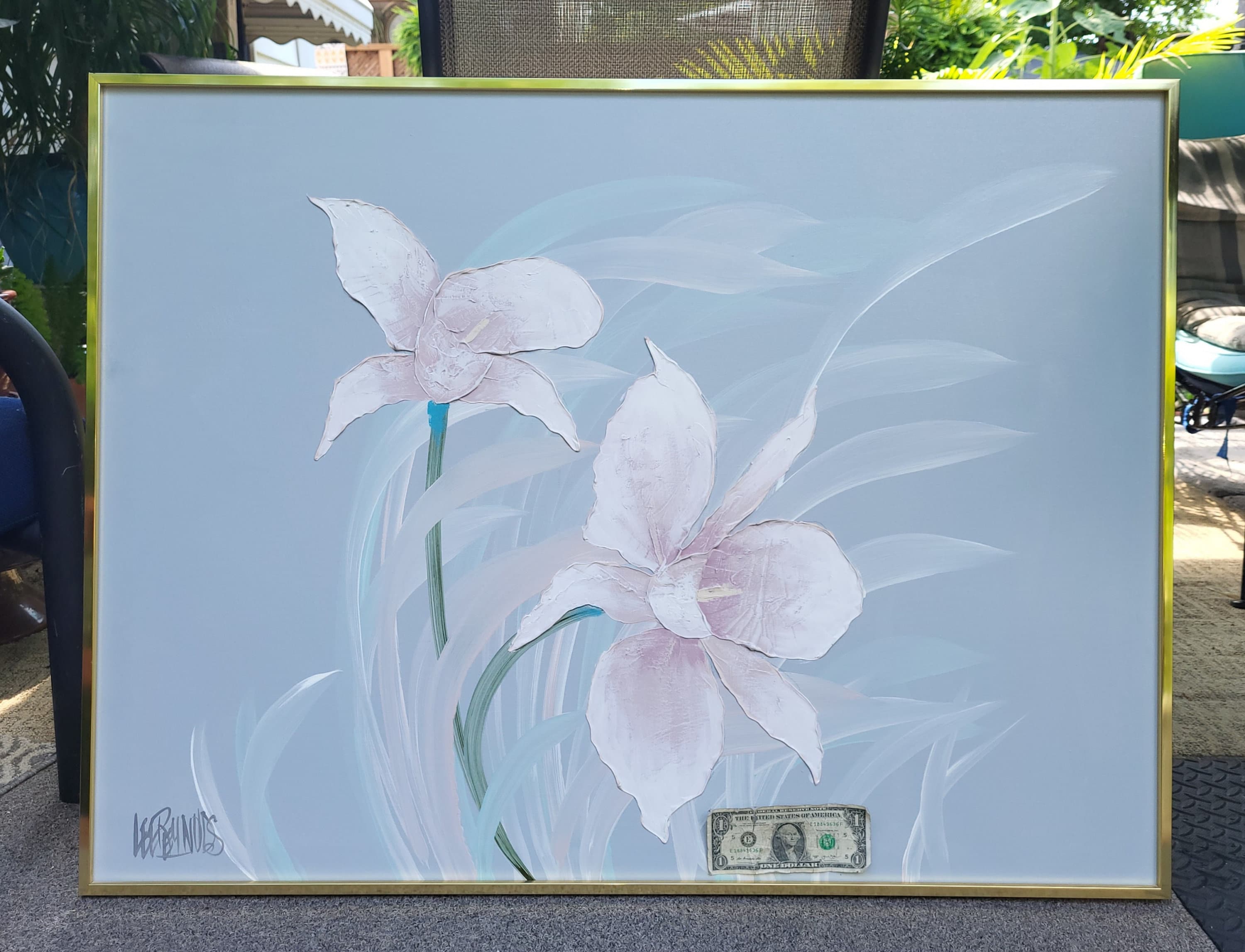 Spectacular Vintage 1980s Signed Lee Reynolds Large Heavy Textured