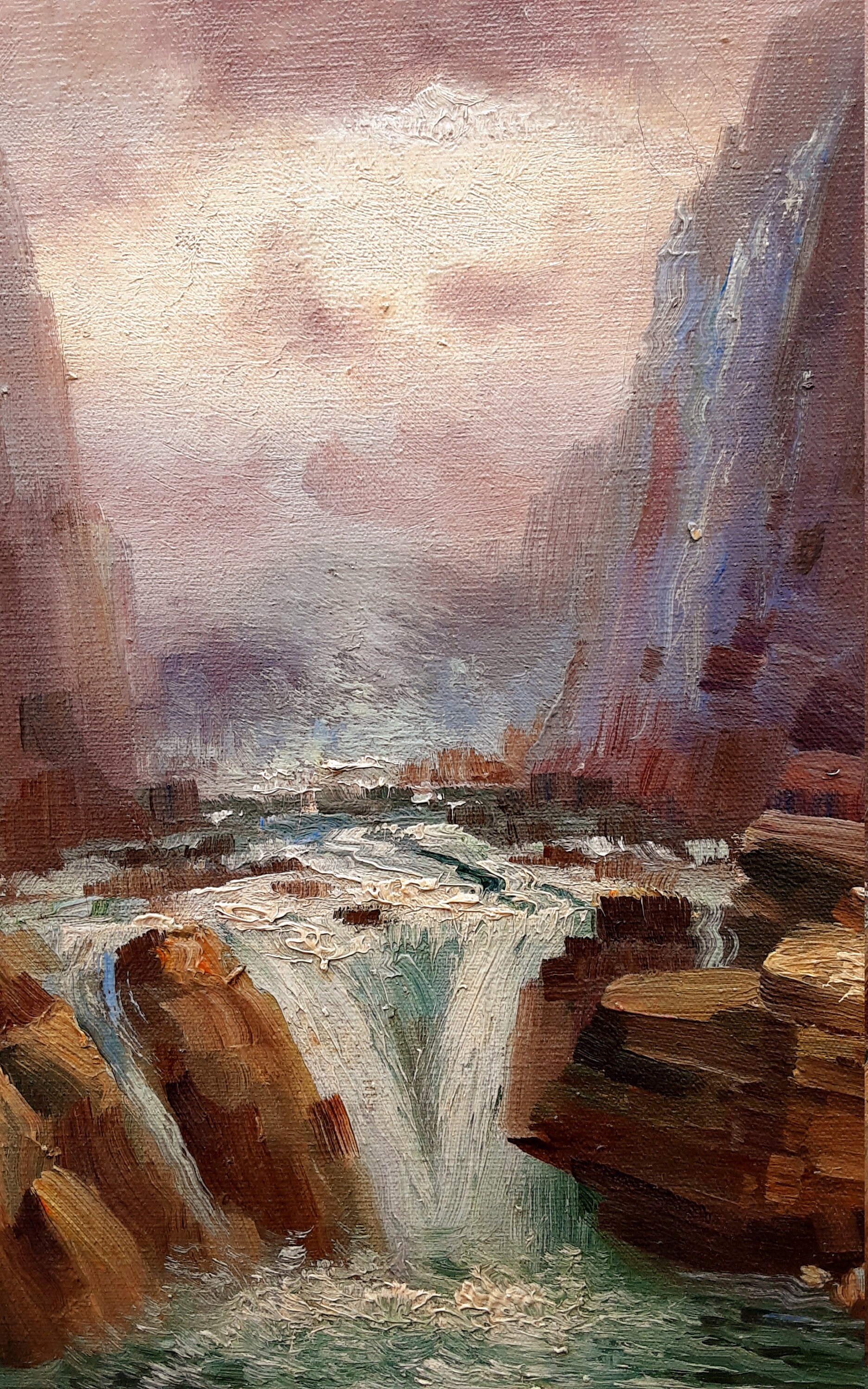 Rare Historical 1920s British Luminist Oil Painting of Glen Maye Isle ...