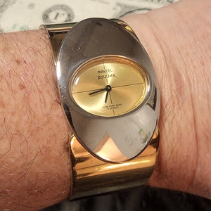 Amazing Estate Find 1960s 1970s MCM Mid Century Marcel Boucher New York Paris ladies cuff wristwatch 2 tone  Amazing WATCH VIDEO