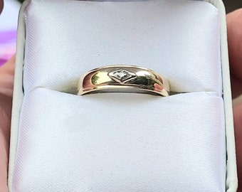 ヴィンテージ風オレンジファセットカットリング18K Stunning Estate Dainty 1970s Vintage 10K Yellow White Gold