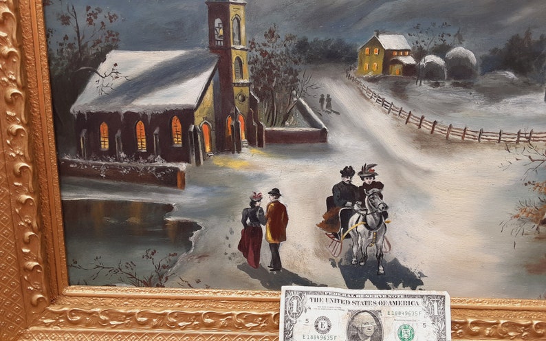 Rare Find Amazing 19th Century American Luminist Dramatic Moonlight Oil ...