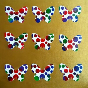 Jim Richards original modern gold butterfly spray paint contemporary Yayoi Kusama style pop art painting dots signed WATCH VIDEO image 4