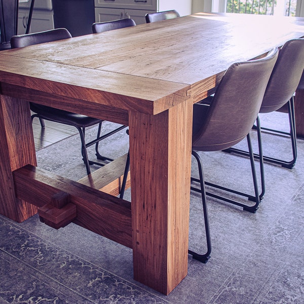 PLANS ONLY | The Arthur | Traditional Oak Farmhouse Table | Woodworking | Dining Room Table | Hardwood | Solid Wood | Building Plans