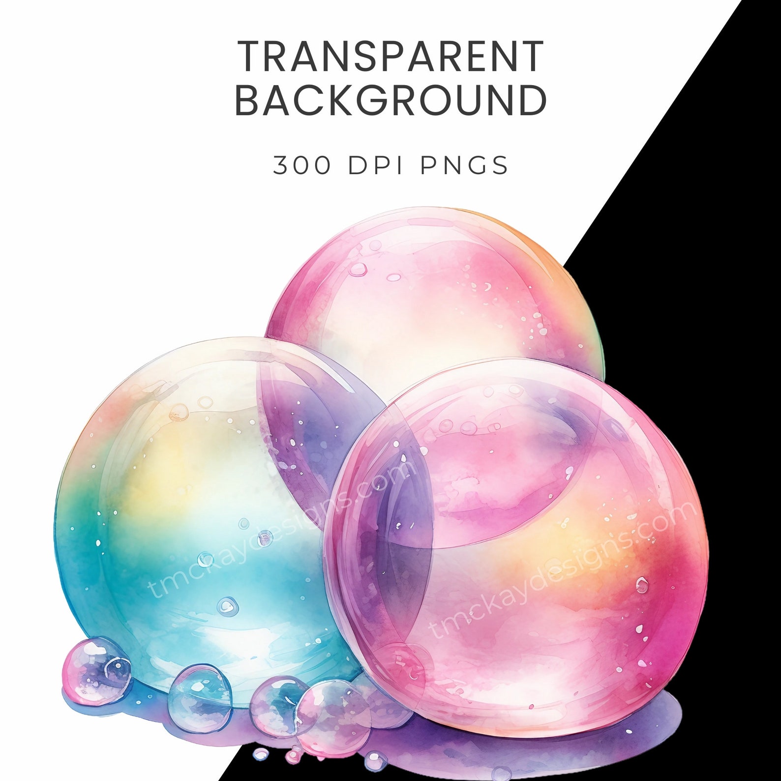 Bubble Clipart, Soap Bubbles Clipart, Watercolor Clipart, Watercolor ...