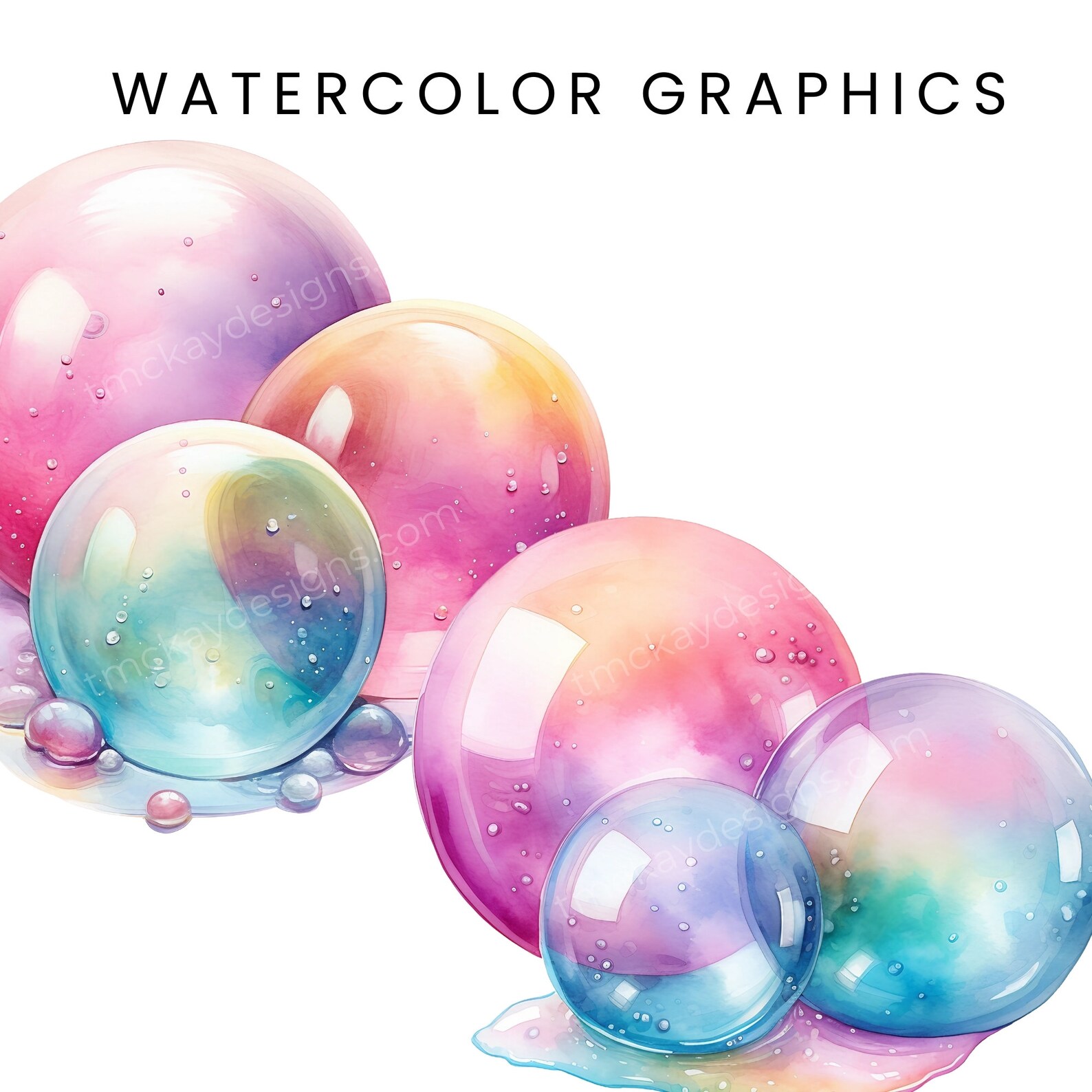 Bubble Clipart, Soap Bubbles Clipart, Watercolor Clipart, Watercolor ...
