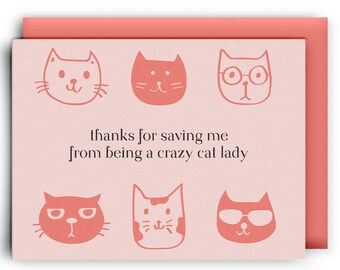 Crazy Cat Lady - Birthday - Valentine - Anniversary - Printable Blank Card