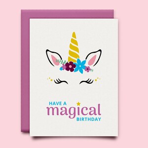 Carte Licorne - Avoir un Anniversaire Magique - Carte Vierge Imprimable