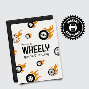 Avoir un grand anniversaire Wheely - Pneus vierges IMPRIMABLES Carte de vœux