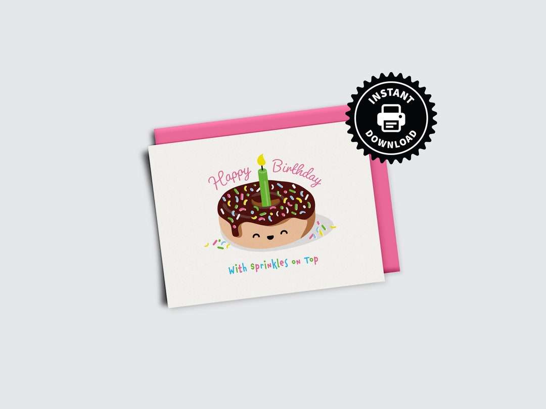 Happy Birthday With Sprinkles on Top PRINTABLE Blank Donut - Etsy