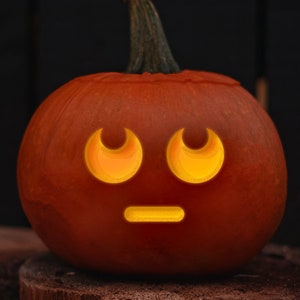 Emoji PRINTABLE Pumpkin Carving Stencil Set - Cute Faces Jack-o-lantern ...