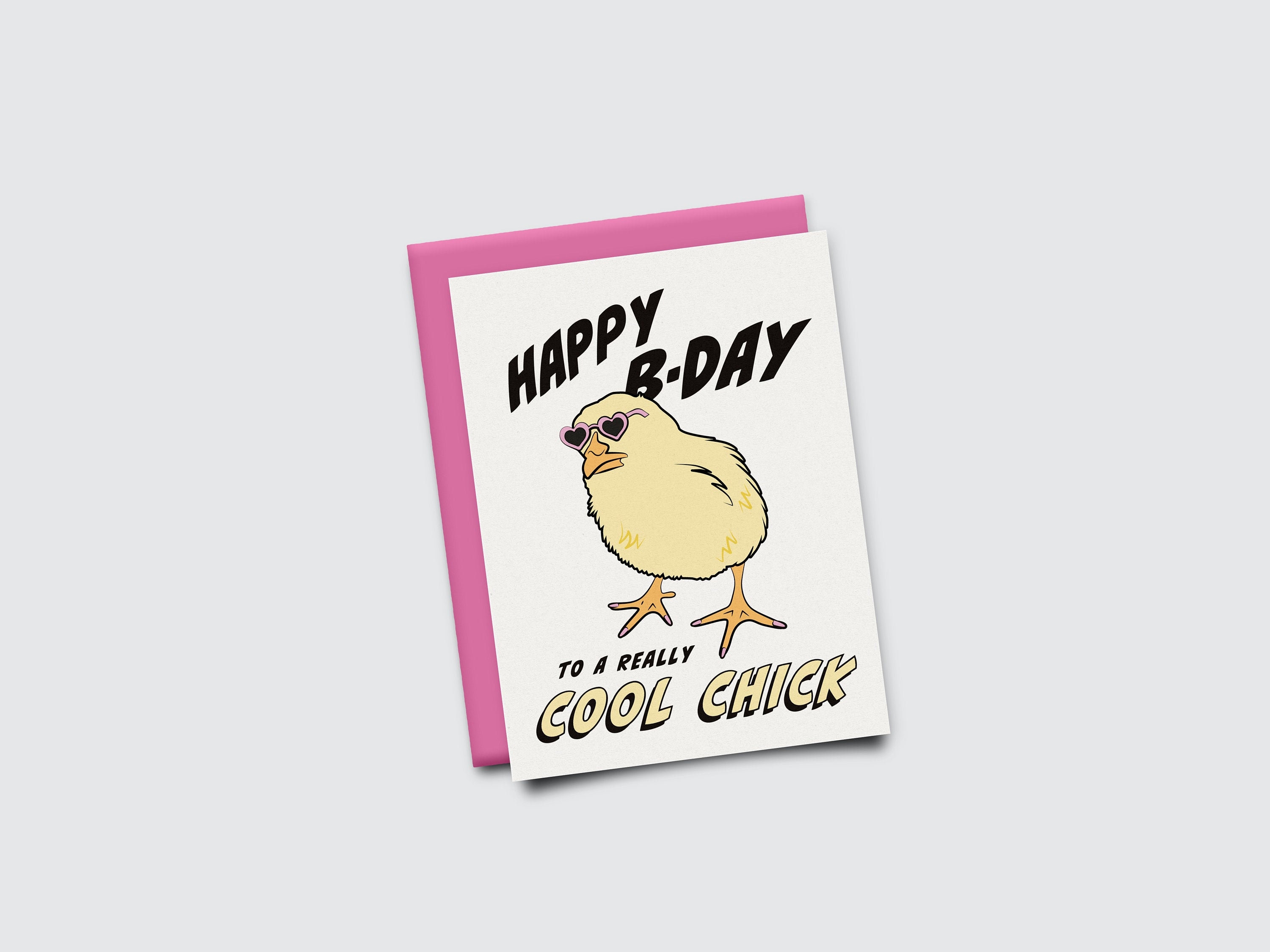 Happy Birthday To A Really Cool Chick Printable Blank Etsy