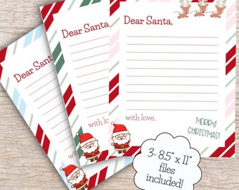Printable Dear Santa Letter / Dear Santa Letter / Santa Letter