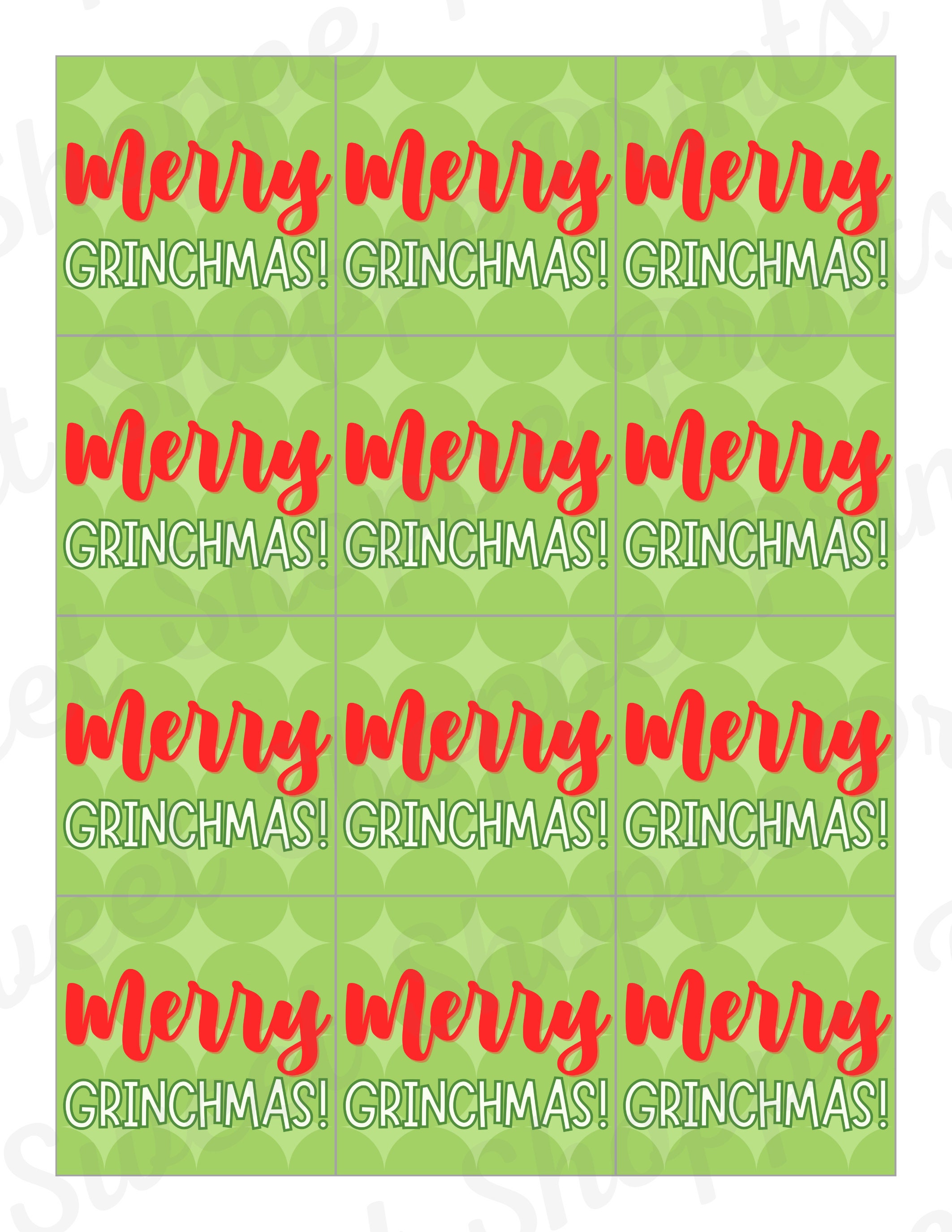 Merry Grinchmas Printable Gift Tag - Etsy