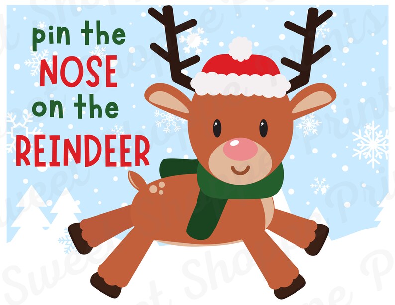 Pin The Nose On The Reindeer Etsy Australia