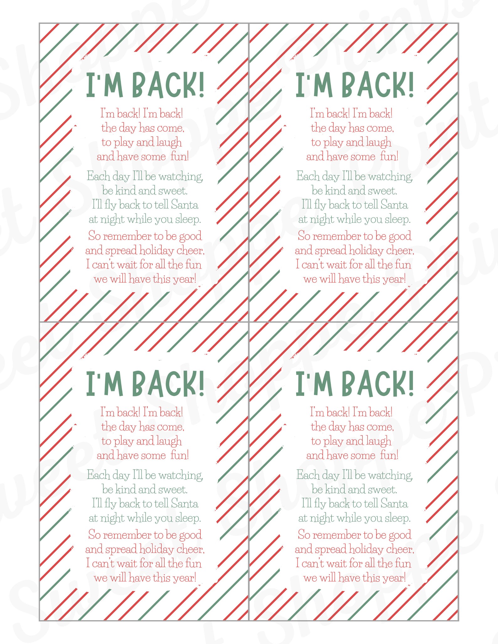 I'm Back Elf Letter - Etsy