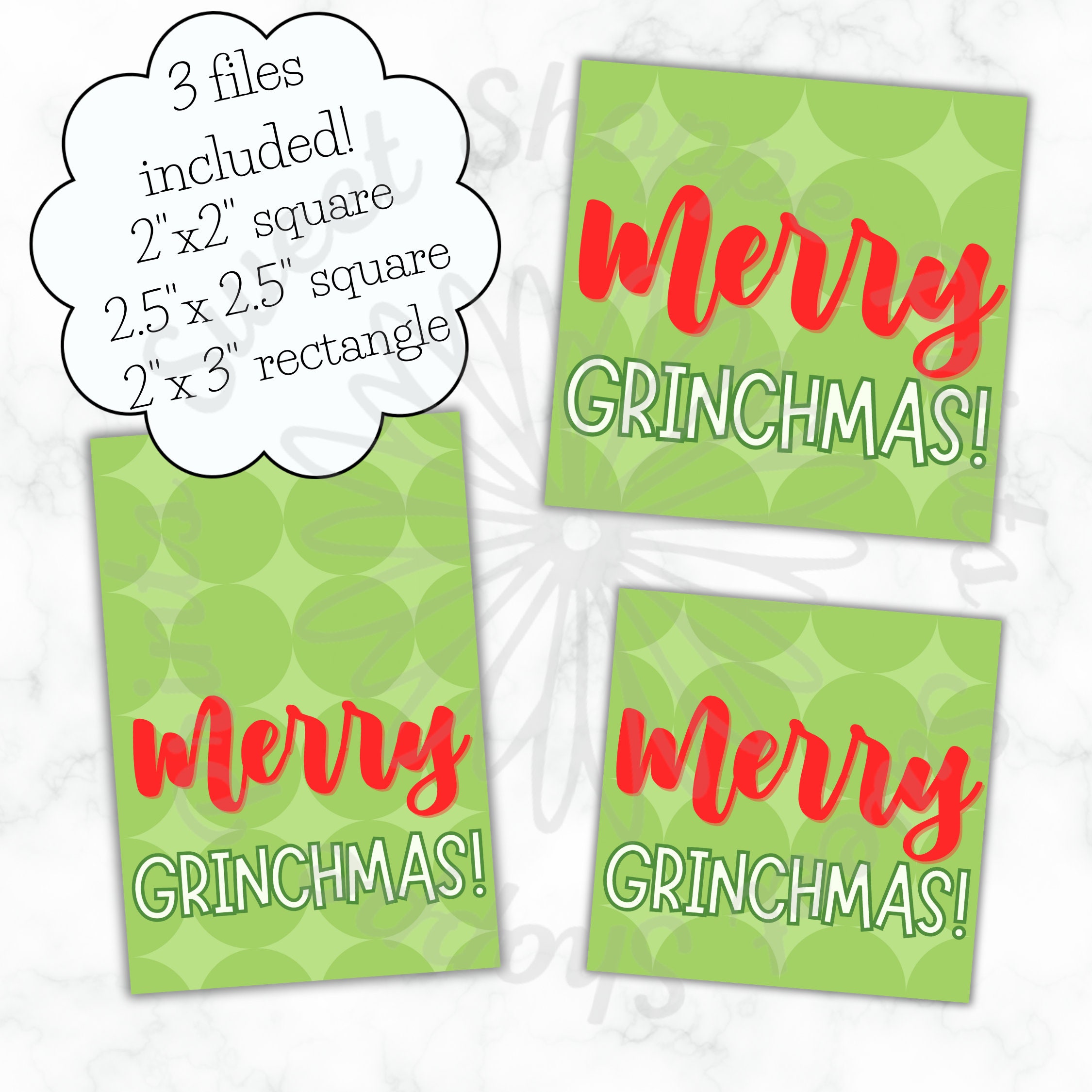 Merry Grinchmas Printable Gift Tag - Etsy