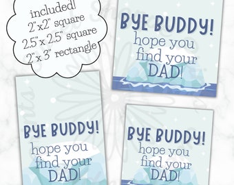 Etiqueta de regalo imprimible Adiós Buddy Elf