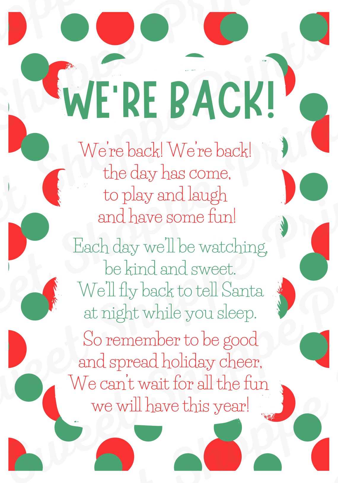 We're Back Elf Letter - Etsy