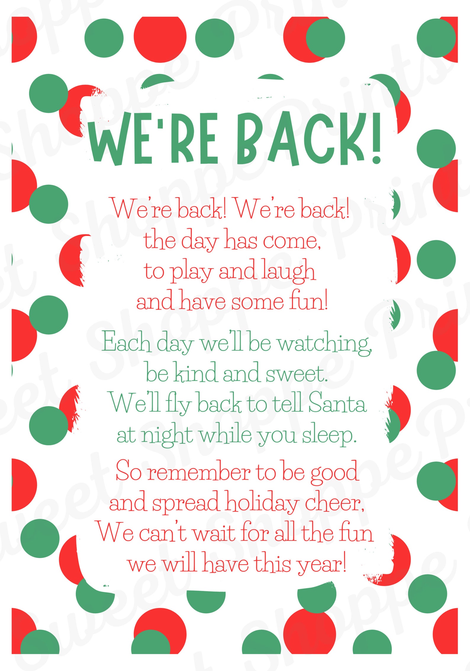 We're Back Elf Letter - Etsy