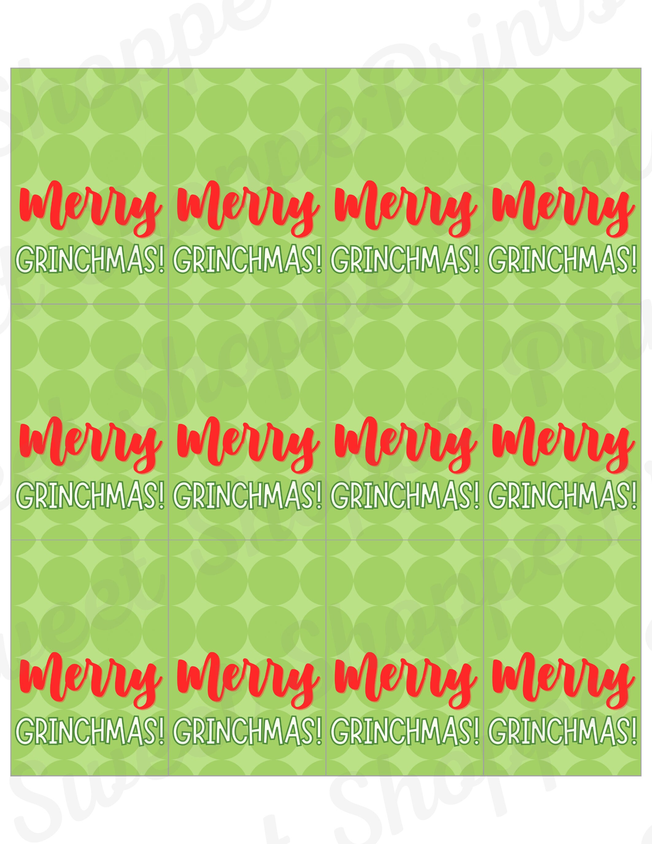 Merry Grinchmas Printable Gift Tag - Etsy