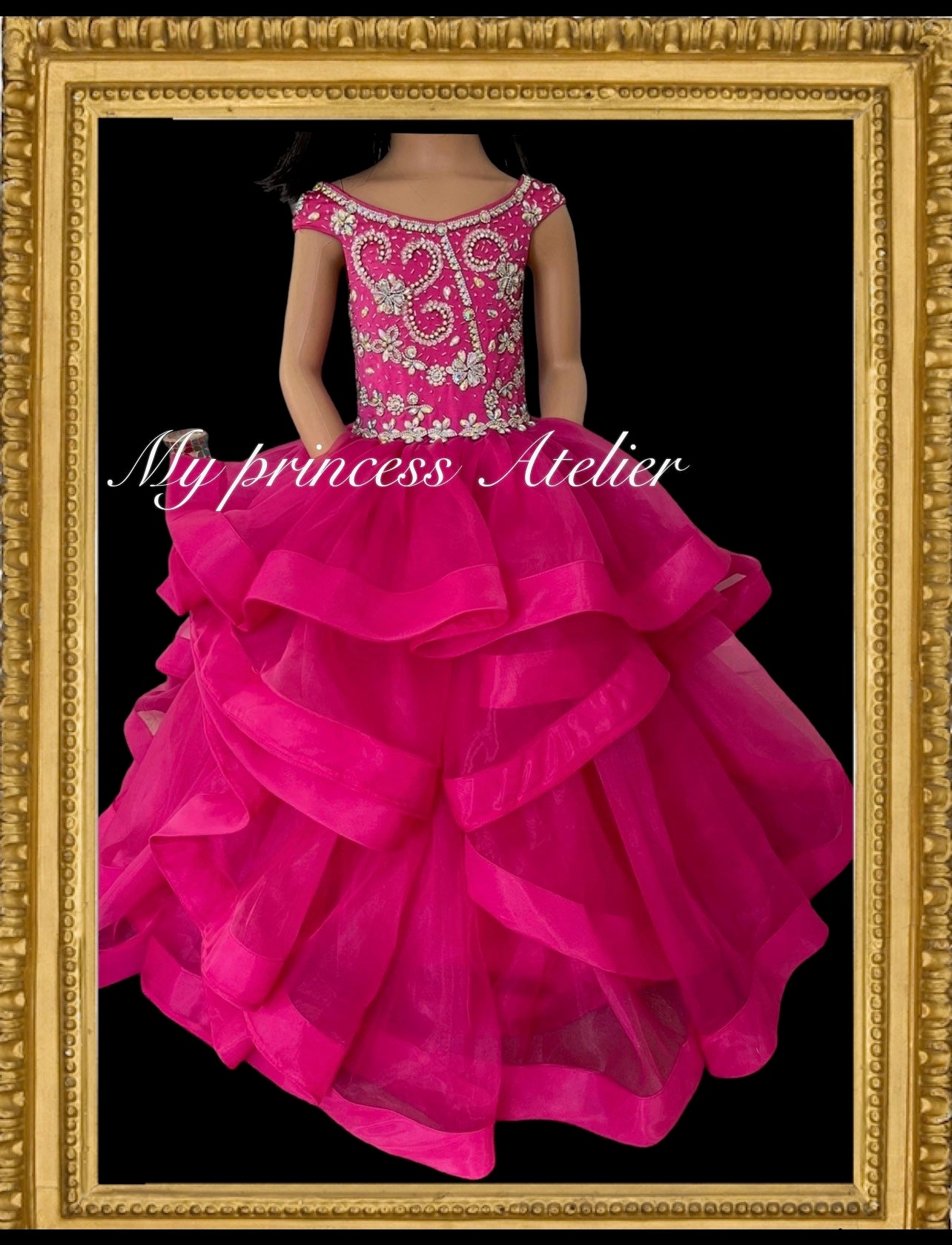 Princess Pink Gown/ Fuchsia Flower Girl Dress/ Glitz Fuchsia Pageant ...