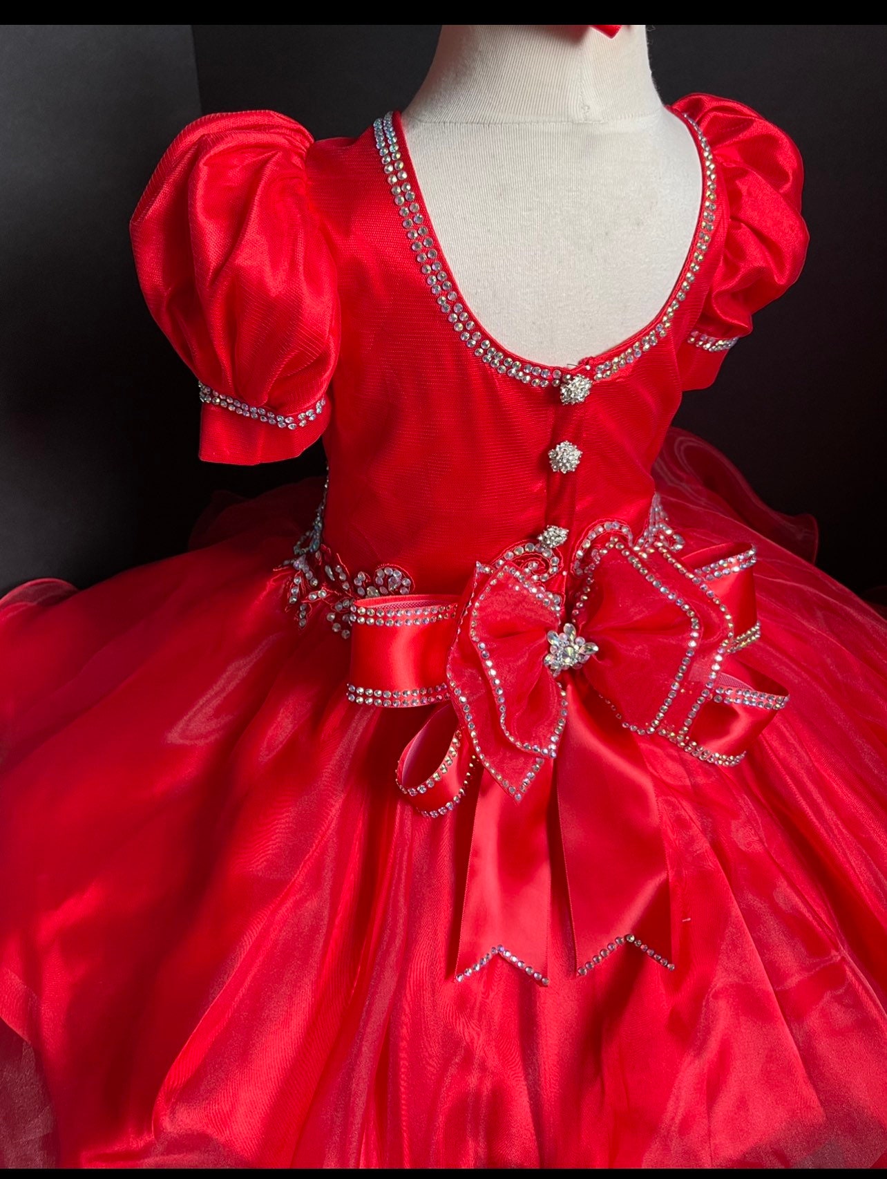 Red Glitz Pageant Dress, Girl Princess Cupcake Dress, Red Birthday Cupcake Dress, Baby Girl Red Dress, Red Pageant Toddler Red Glitz Dress