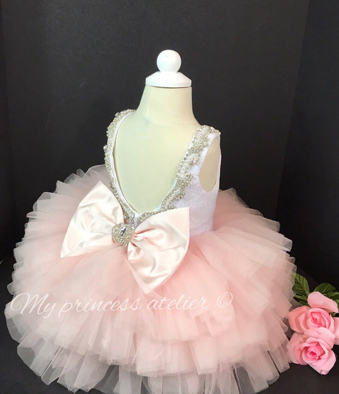 Pink Baby Birthday Dress Flower Girl Princess Dress main image 0