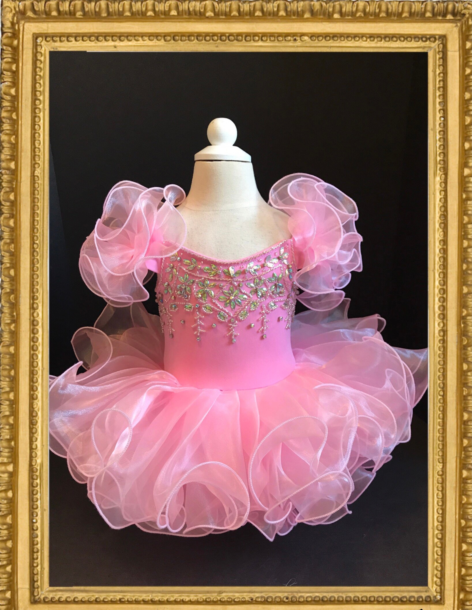Girls pink pageant birthday dress couture glitz pageant | Etsy