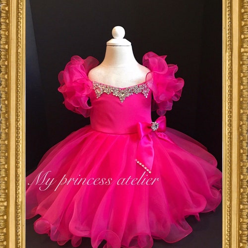 Girls Pink Pageant Birthday Dress Couture Glitz Pageant Etsy