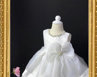 Christening Dress Baptism Dress Flower Girl Dress Birthday Dress Girls Lace Dress Baby Dress Christening gown White Dress Baptism Gown