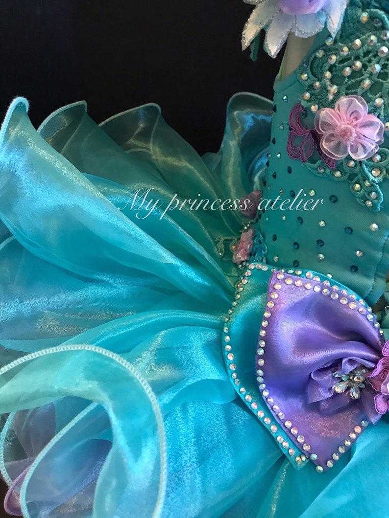 Glitz Pageant Dress Girl Aqua Purple Cupcake Dress Pageant - Etsy