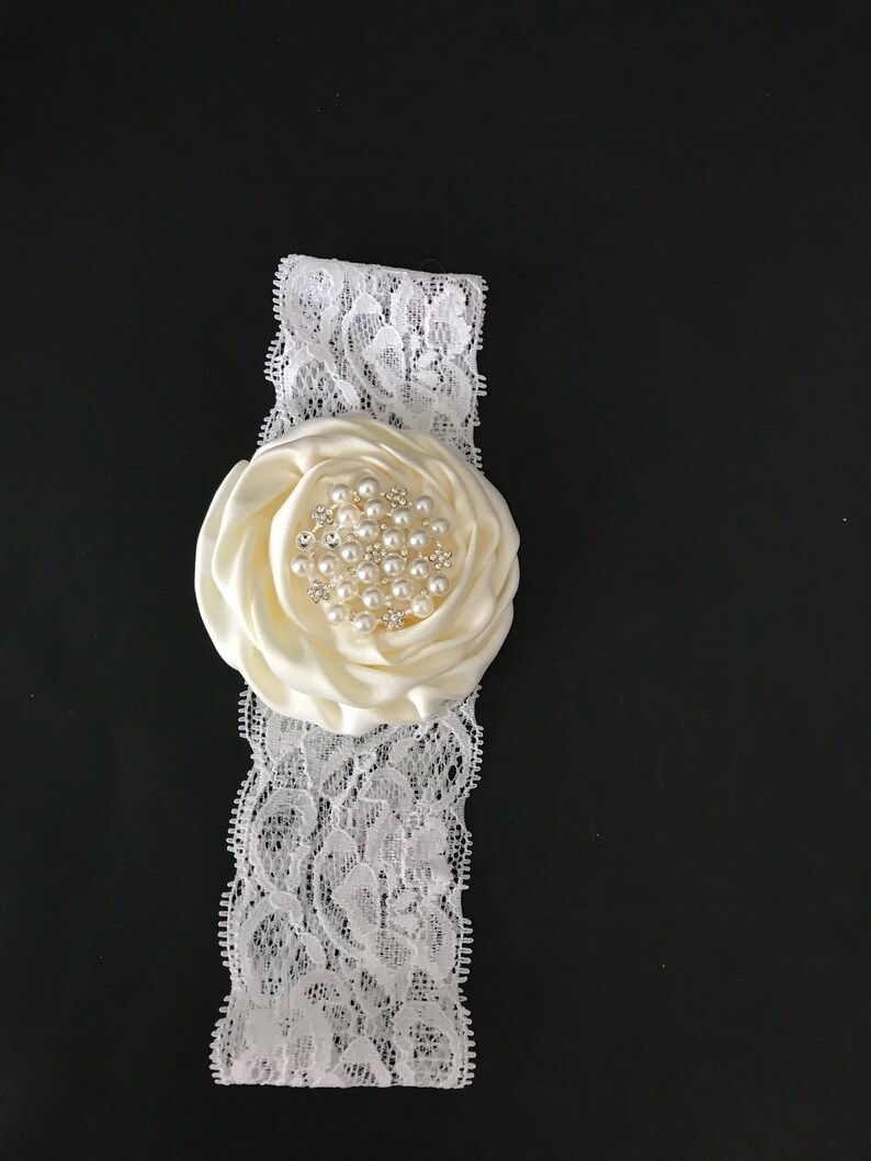 christening headband ivory pageant headband baby white headband Baby girl ivory headband girl ivory headband baptism headband