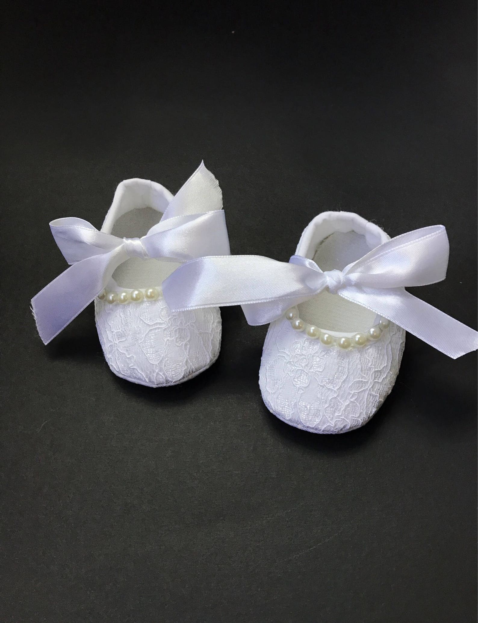 Girl Christening White Lace Crib Shoes Baby White Ballerina Etsy