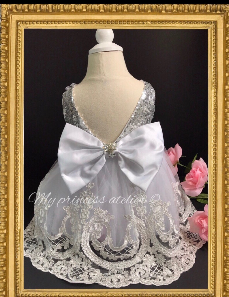 Baby Girl Christening Dress Baptism Dress White Flower Girl Etsy