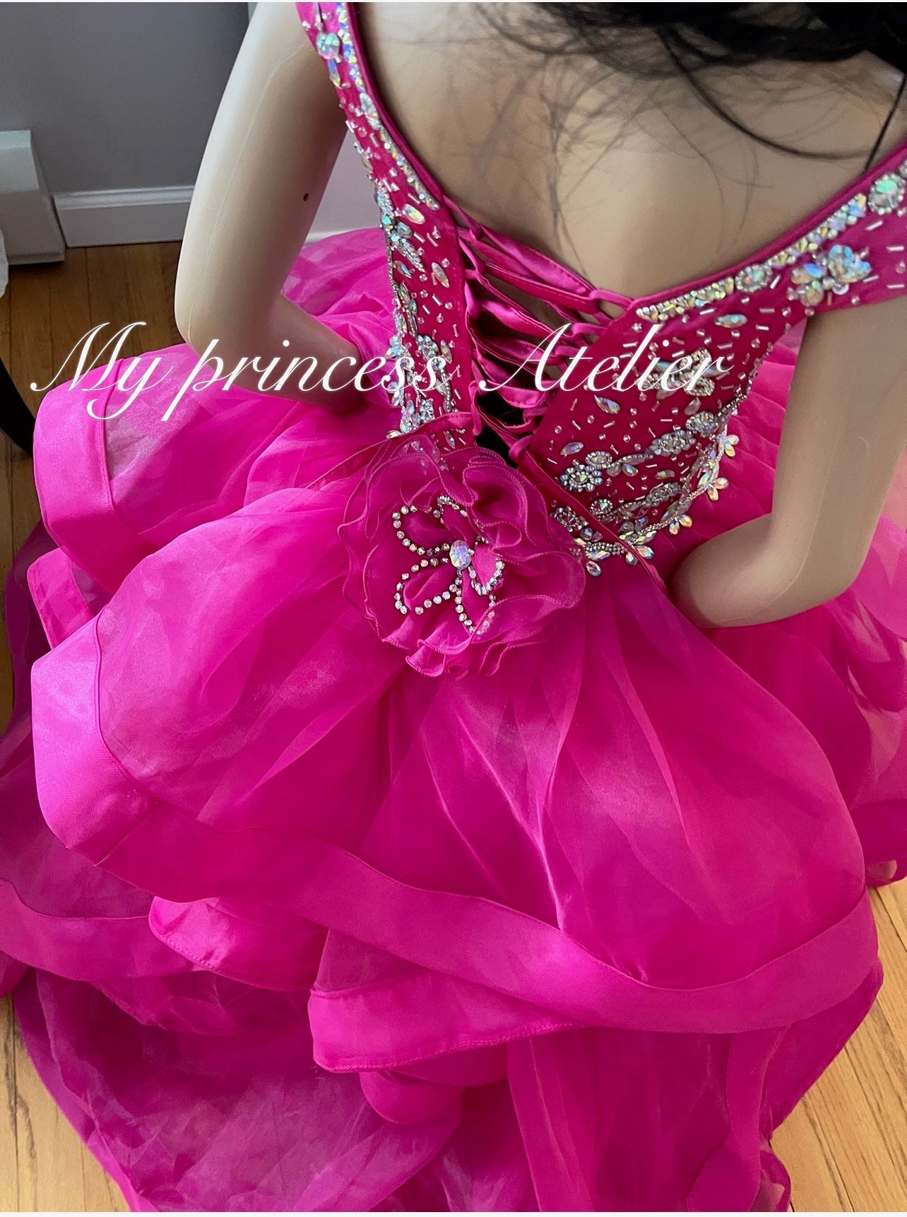 Princess Pink Gown/ Fuchsia Flower Girl Dress/ Glitz Fuchsia Pageant ...