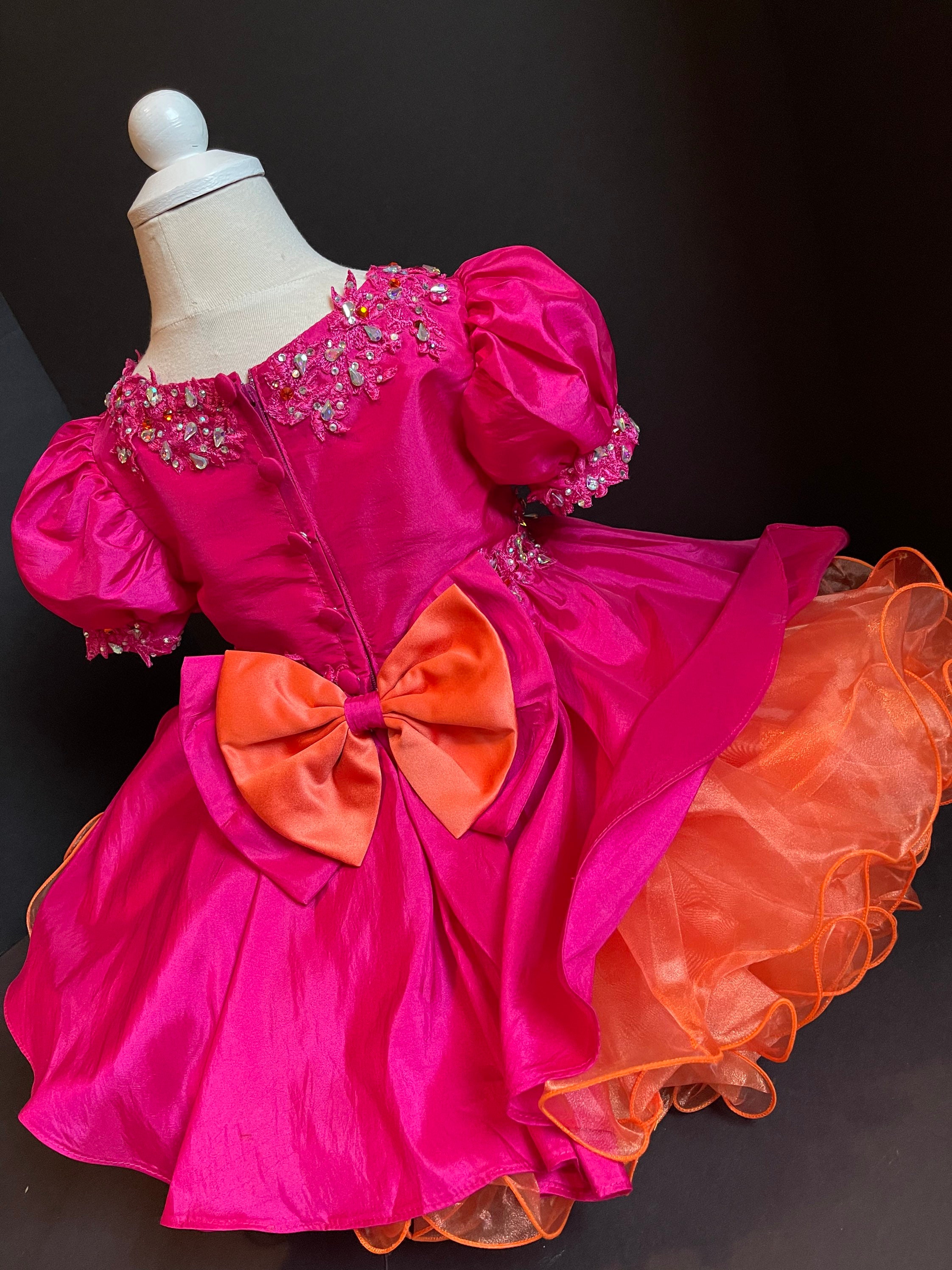 Nia Fuchsia Premium Party Dress For Girls