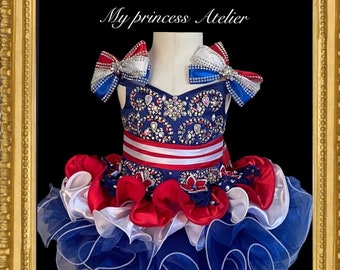 Star spangled dress, Independence Day Dress pageant dress, 4th of July pageant birthday dress, patriotic pageant dress, fourth of July dress