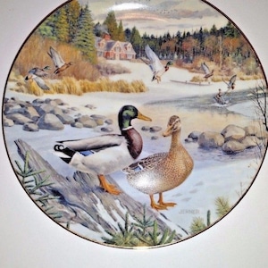 Bradford Exchange Collector Plate 1986 The Mallard By Bart Jerner Ltd Edition
